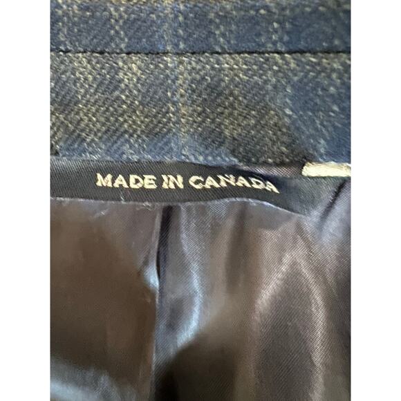 Ralph Lauren Slim Fit Blazer 38R Navy Micro Check  Sport Coat Men Wool Canada - Picture 8 of 11